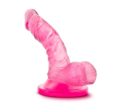 Naturally Yours By Blush® | Dildo curvo realista para el punto G, rosa, de 12 cm de largo, con bolas y base de ventosa. BL-13600 - tienda en línea