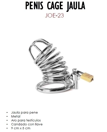 JAULA DE CASTIDAD METÁLICA MODELO JOE-23