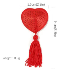 PAR DE PEZONERAS ROJAS EN FORMA DE CORAZÓN CON PEGAMENTO