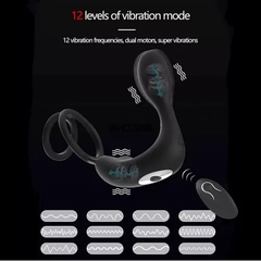 ANILLO VIBRADOR ESTIMULADOR DE PROSTATA USB RECARGABLE S830-AF1068 - En Lou Boutique sexshop