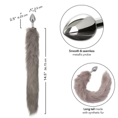 COLA DE ZORRO ANAL GRIS 36.75 CM - En Lou Boutique sexshop