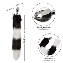 PLUG ANAL COLA DE ZORRA BLANCO Y NEGRO SE-2654-15-3 - En Lou Boutique sexshop