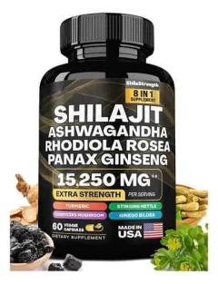 Suplemento Natural con Shilajit,Ashwagandha y Ginseng - Energía y Vitalidad 60 capsulas en internet