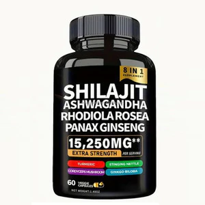 Suplemento Natural con Shilajit,Ashwagandha y Ginseng - Energía y Vitalidad 60 capsulas