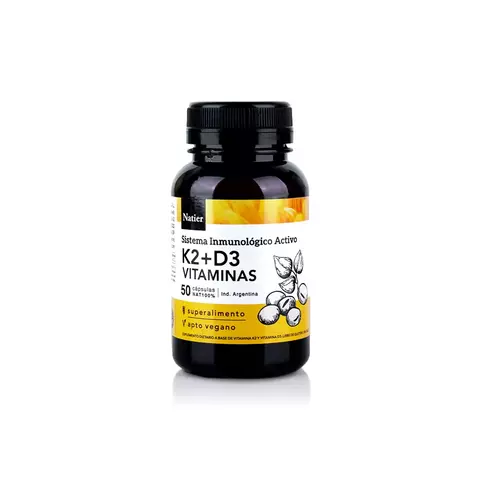 Vitaminas K2 + D3 x 50 Cáps Natier - comprar online