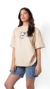 Remera Spy Limited Jaws Beige Oversize - comprar online