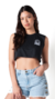 Remera Spy Dollies Kim Crop Top Little Black - comprar online