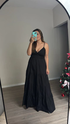 Vestido Longo Alça Ajustáveis Tricoline Cindy - loja online