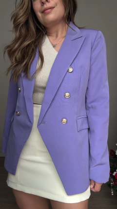 Blazer Alongado Alfaiataria Lilás Sara - CLEMENZE