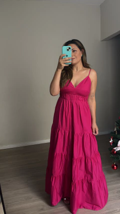 Imagem do Vestido Longo Alça Ajustáveis Tricoline Cindy