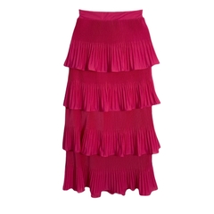 Saia Midi Camadas Agatha | PINK