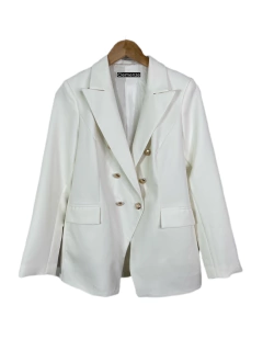 Blazer Alongado Alfaiataria Branco Sara