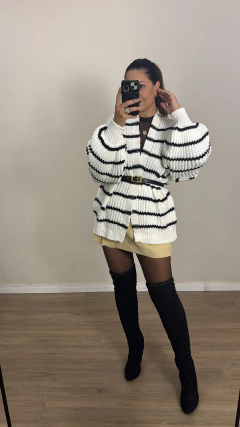 Cardigan Amber Listrado na internet