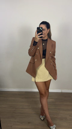 Imagem do Blazer Alongado Alfaiataria Marrom Sara