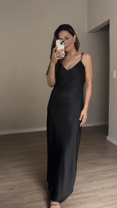 Vestido Cetim Isla