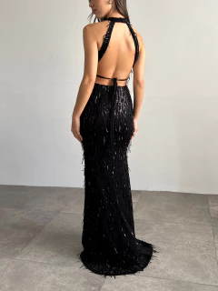 vestido MIA flecos lentejuela -V1523 - comprar online