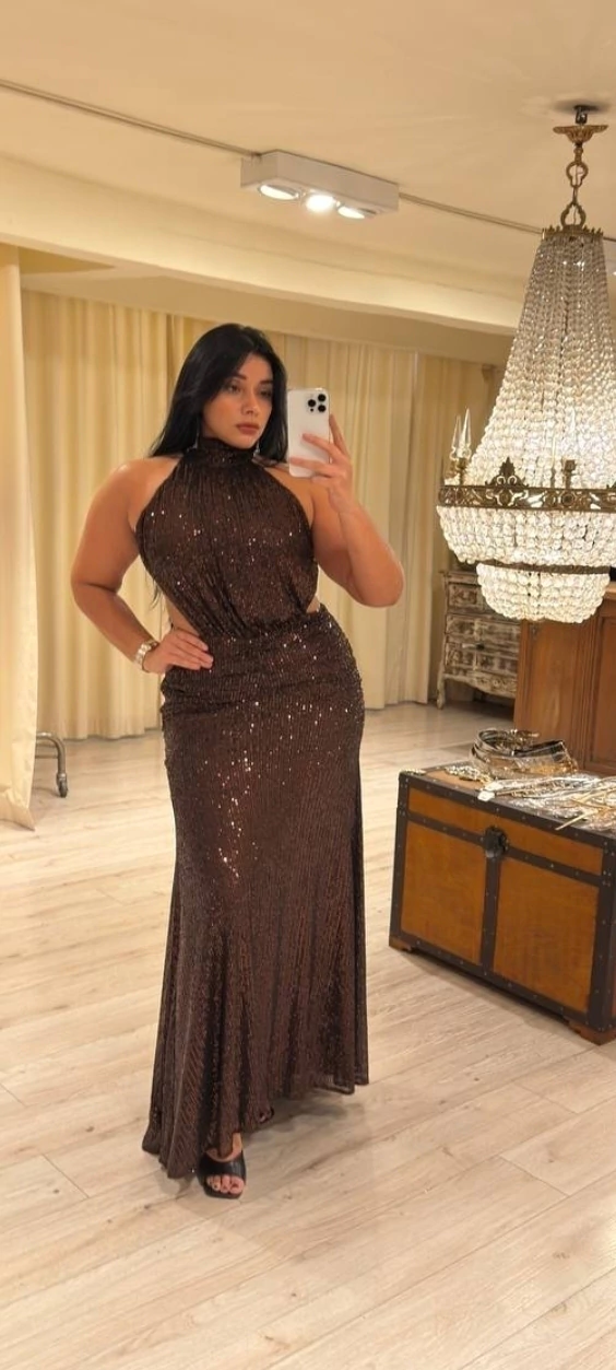 Vestido cielo de Soya con lentejuela — imagen 13