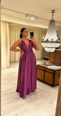 Vestido Delfina saten V0663 - comprar online