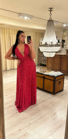Vestido cala flecos -V139469 - Soya