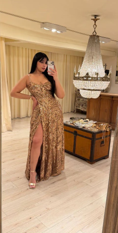 Vestido Ara guipiure v15243 - Soya