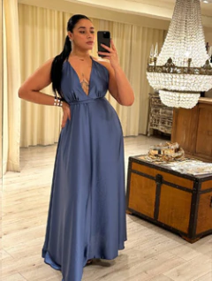 Vestido Delfina saten V0663