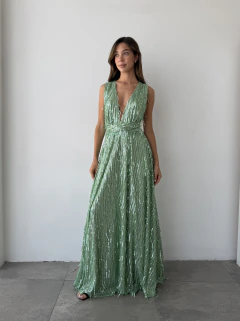 Vestido cala flecos -V139469