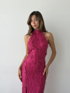 Vestido valencia flecos v1583 - tienda online