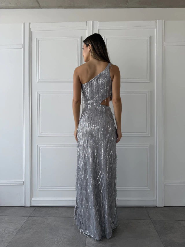 Vestido jorgelina flecos v13463 — imagen 10