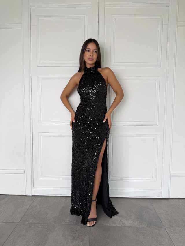 Vestido Regina canutillo V1538 Soya — imagen 16