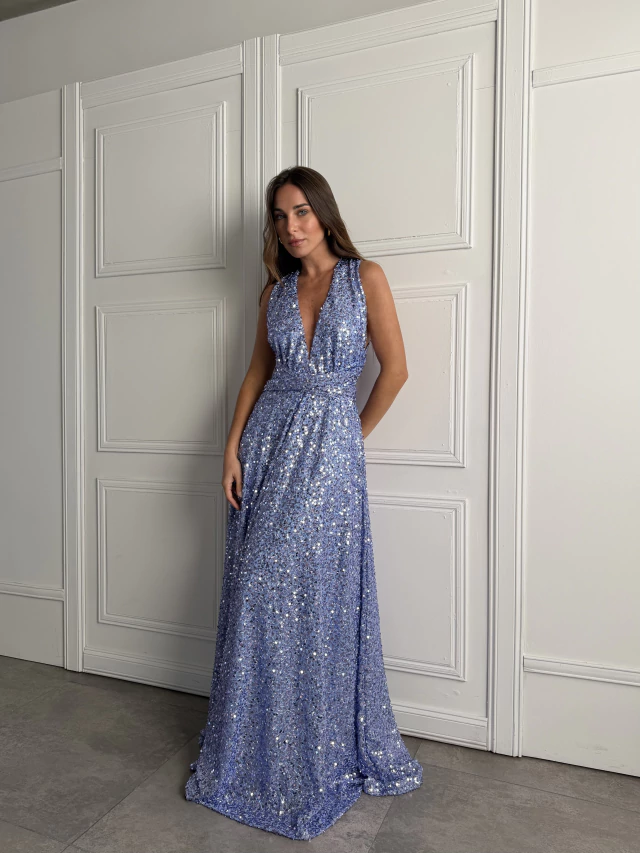 Vestido cala canutillo -V13947