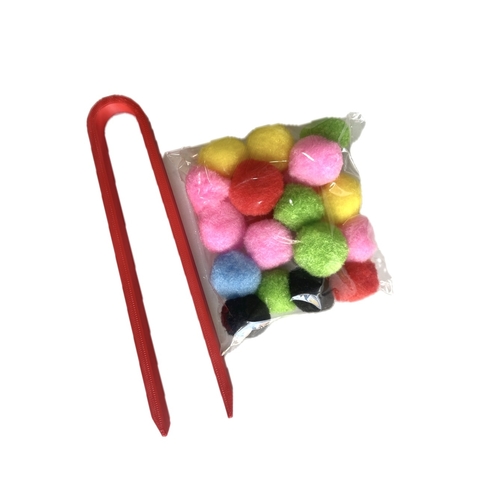 Pinza + Pompones de Colores