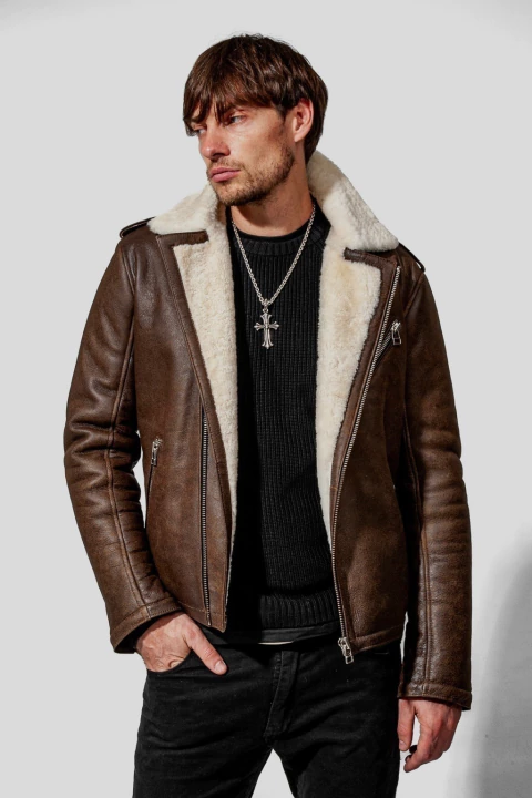 Gamulán Premium de cuero genuino para hombre - FRANCUIR Camperas y Abrigos de cuero argentino