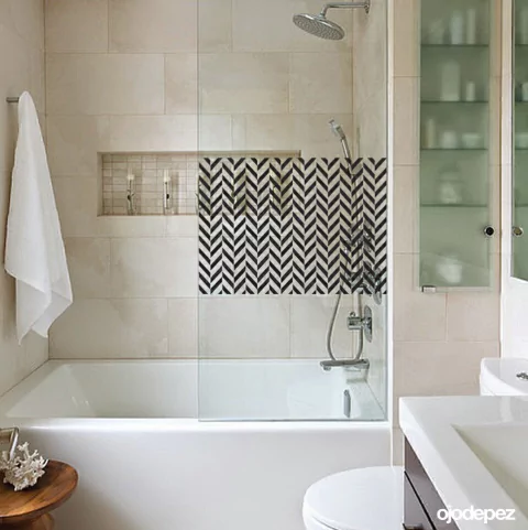 Vinilos decorativos mamparas baños lineas