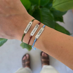 Pulseira Plaquinha Personalizada (M) Banhada a Ródio Branco - buy online