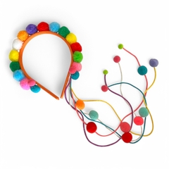 Tiara Pompom Colorida na internet