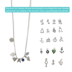 Colar Longo Creare Banhado a Ródio Branco (monte o seu!) - buy online