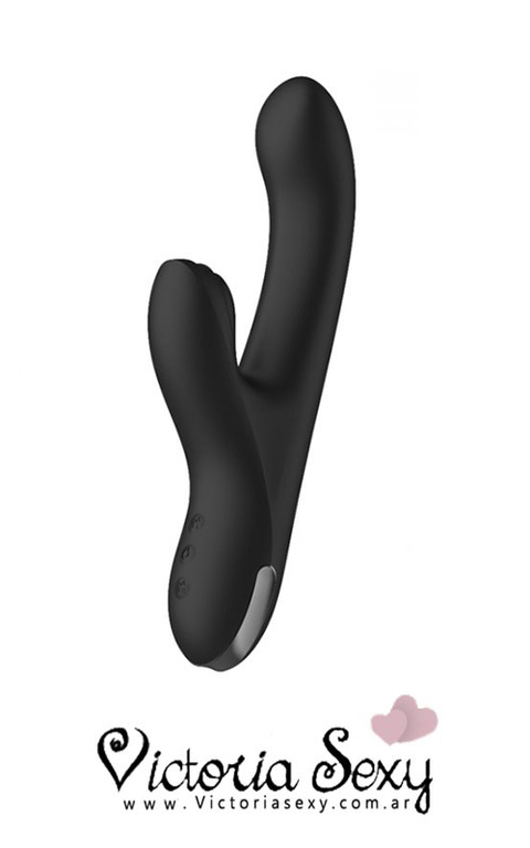Vibrador doble estimulo con pulsion en clitoris recargable USB Zoe 1 - Art 6827 - comprar online
