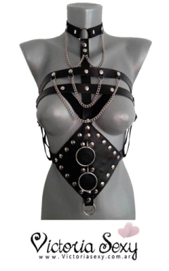 bondage pechera con cuello y rombo art 6853 - comprar online
