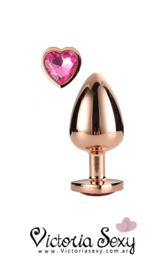 PLUG GOLD ROSE HEART ART 7042 MEDIUM - VictoriaSexy