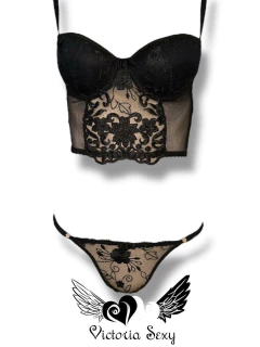 corseleta de encaje spartana + tanga regulable - art 541 - comprar online