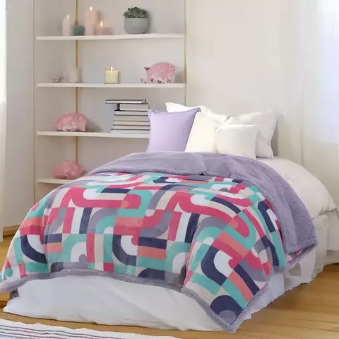 Edredon 11/2 plaza Flannel Estampado Con Corderito Kavanagh