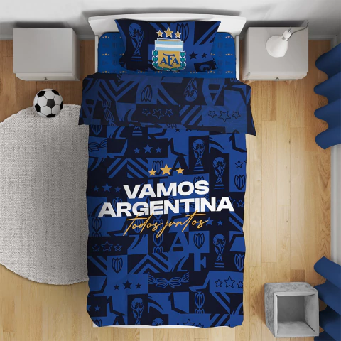 Juego de sabanas AFA Licencia Oficial 11/2 plaza - Sueño Azul