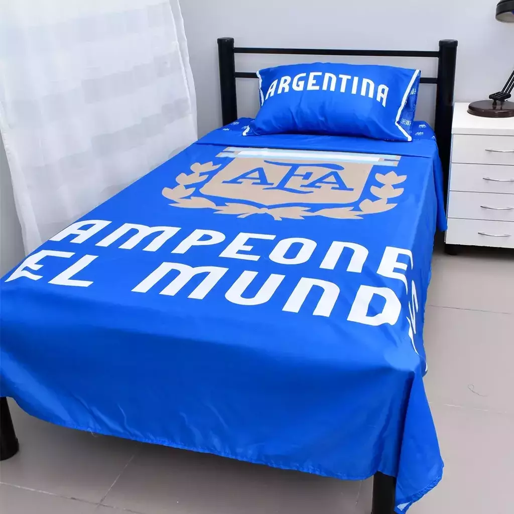 Juego de sabanas selección argentina afa 1 1/2 plaza - licencia oficial