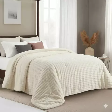 Edredon Marruecos King Size con Corderito - Sueño Azul