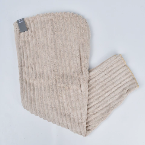 Turbante con Rayas de Toalla de Microfibra - Sueño Azul