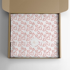 200 Folhas Papel De Seda Premium 30x70cm Estampado Coração - comprar online