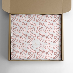 100 Folhas Papel De Seda Premium 35x50cm Estampado Coração - comprar online