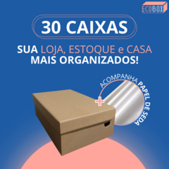 30 Caixas de Papelão Para Sapato Parda 28x18x9,5cm - comprar online