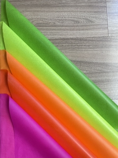 50 Folhas Papel De Seda Premium Fluorescente Neon 60x48cm