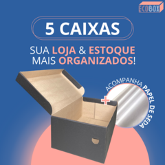 5 Caixas de Papelão Para Sapato Preta 33x19x12cm - comprar online